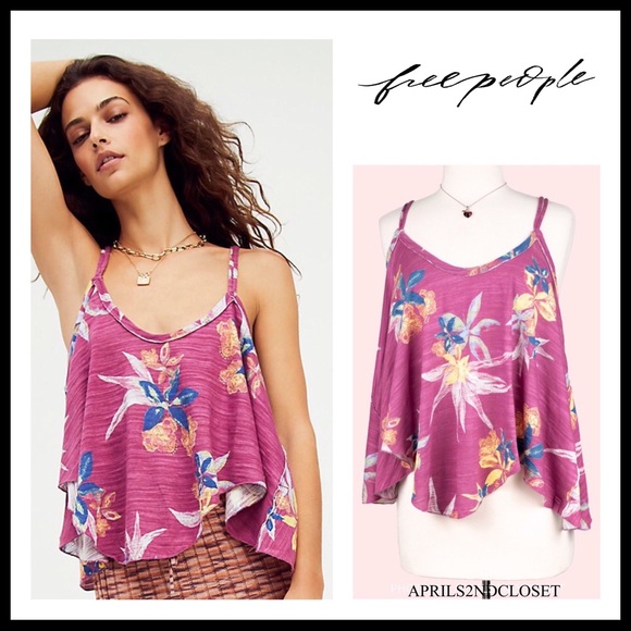 Free People Tops - FREE PEOPLE BOHO TANK TOP FLOWY FLORAL FESTIVAL PRINT SLEEVELESS KNIT TEE A2C